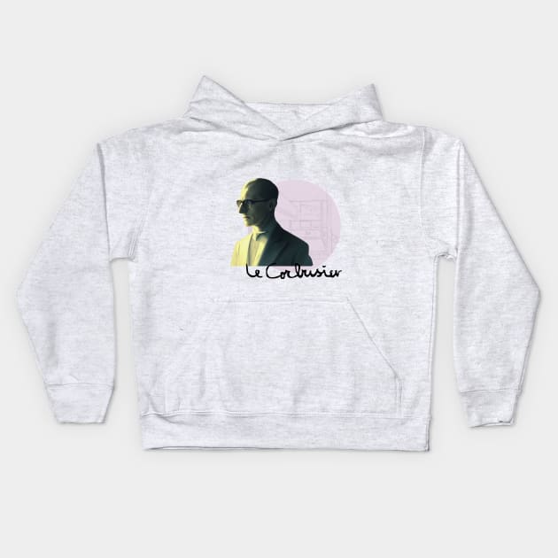 Le Corbusier Kids Hoodie by The Design Club